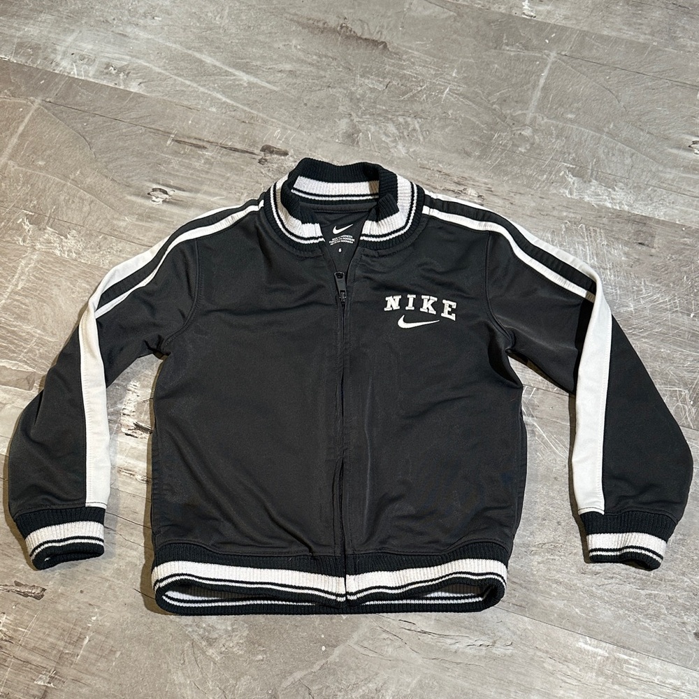 Nike Kids Dark Gray and White Track Jacket